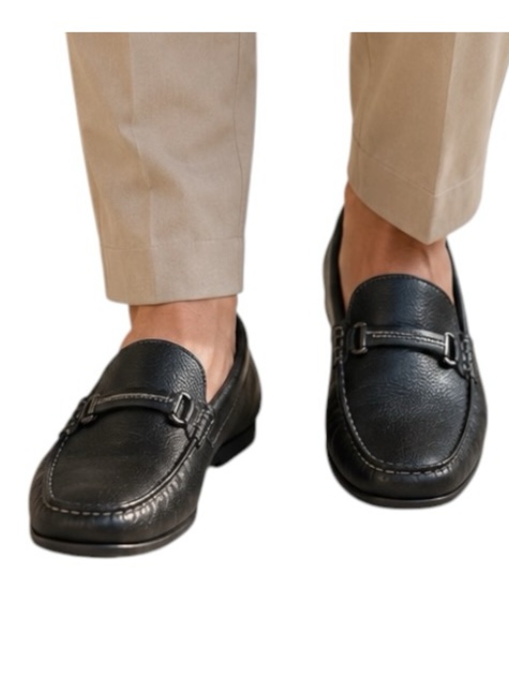 Johnston & Murphy Flex Driving Loafers Black Mens Size 12 Leather Slip On